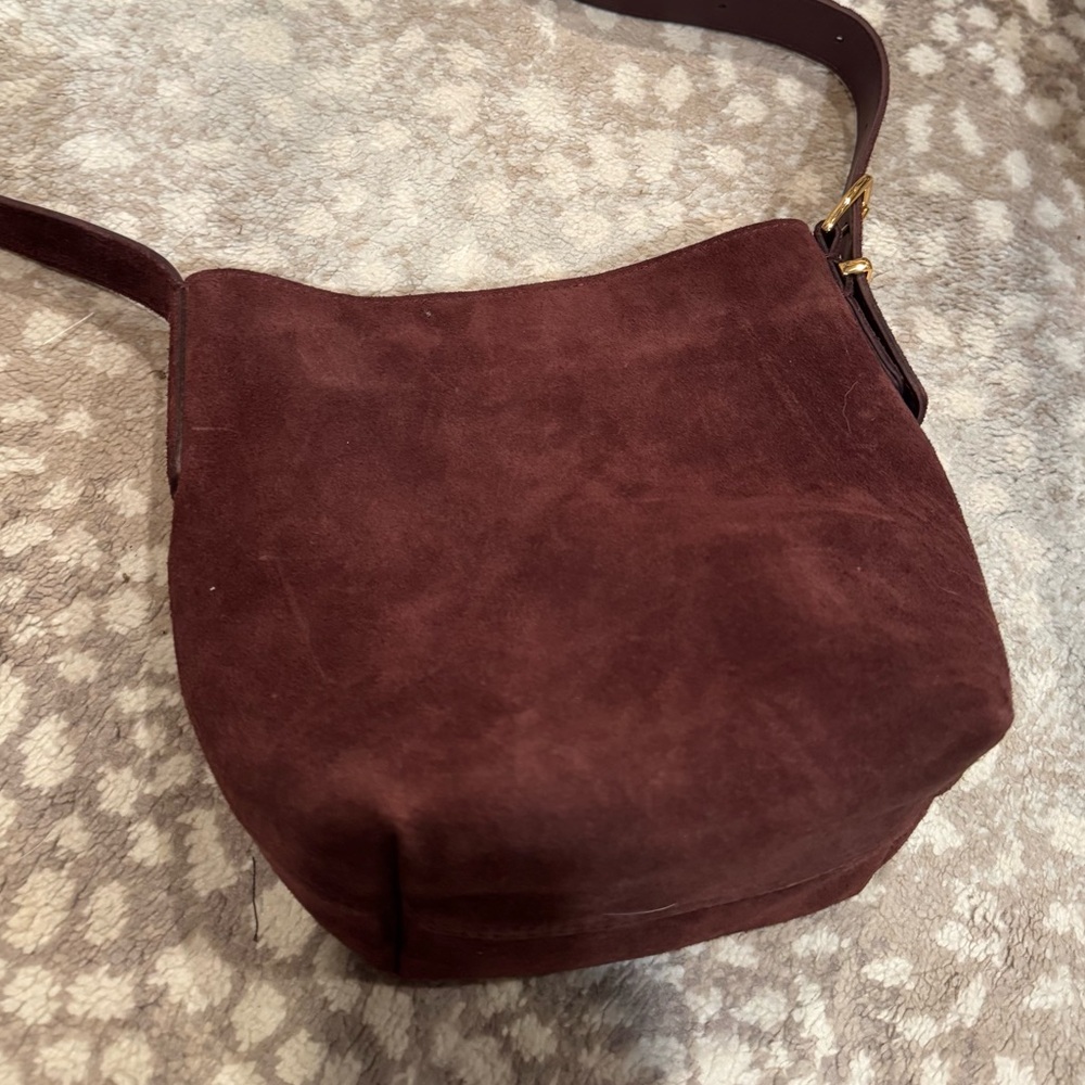 Madewell the essential mini bucket tote in brown suede - Picture 5 of 8